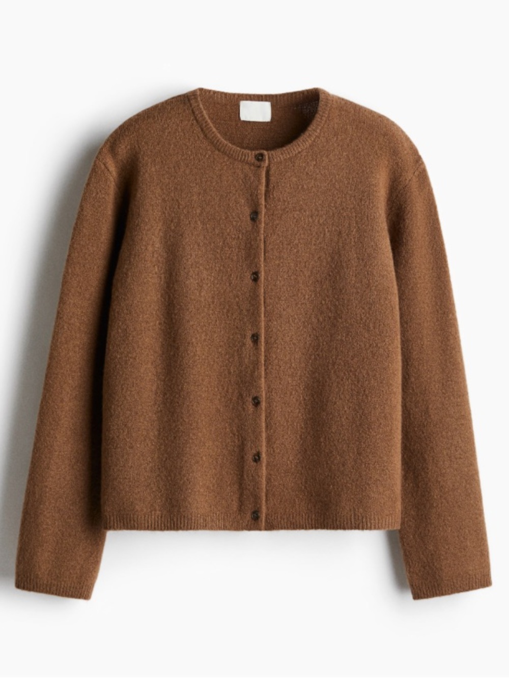 NWT H&M Chestnut Brown Loose Fit, Fuzzy Knit Cardigan. Size Small.